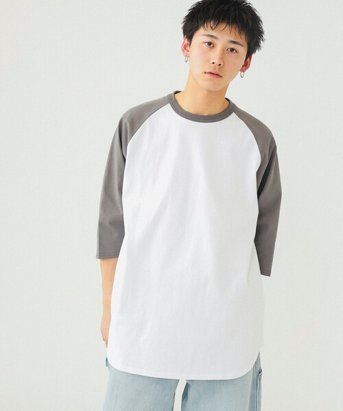 BEAMS（ビームス）の「BEAMS / ルーズ ベースボール Tシャツ（Tシャツ/カットソー・メンズ・グレー/グリーン/ブラウン・XL/L/M/S）」の2枚目の写真