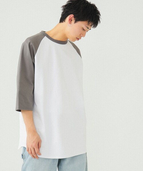 BEAMS（ビームス）の「BEAMS / ルーズ ベースボール Tシャツ（Tシャツ/カットソー・メンズ・グレー/グリーン/ブラウン・XL/L/M/S）」の4枚目の写真