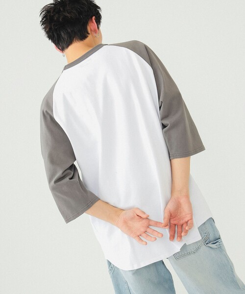 BEAMS（ビームス）の「BEAMS / ルーズ ベースボール Tシャツ（Tシャツ/カットソー・メンズ・グレー/グリーン/ブラウン・XL/L/M/S）」の5枚目の写真