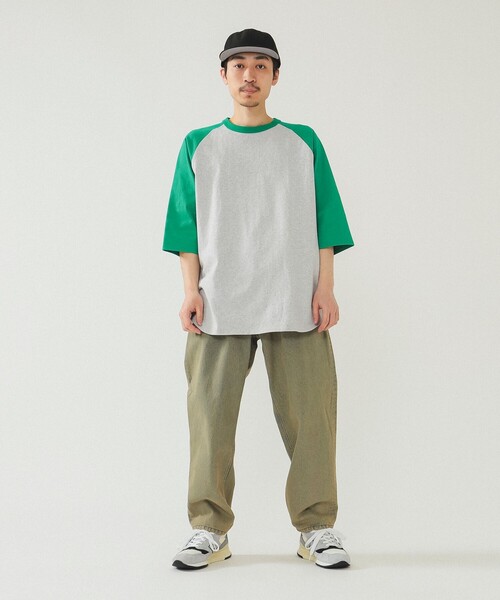 BEAMS（ビームス）の「BEAMS / ルーズ ベースボール Tシャツ（Tシャツ/カットソー・メンズ・グレー/グリーン/ブラウン・XL/L/M/S）」の6枚目の写真