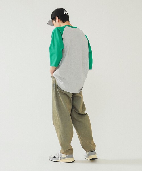 BEAMS（ビームス）の「BEAMS / ルーズ ベースボール Tシャツ（Tシャツ/カットソー・メンズ・グレー/グリーン/ブラウン・XL/L/M/S）」の7枚目の写真