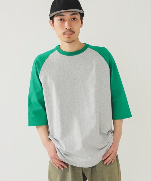 BEAMS（ビームス）の「BEAMS / ルーズ ベースボール Tシャツ（Tシャツ/カットソー・メンズ・グレー/グリーン/ブラウン・XL/L/M/S）」の8枚目の写真