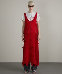 PRANK PROJECT | 【24SPRING PRE ORDER】フラワーモチーフニットドレス / Flower Motif Knit Dress(ワンピース)