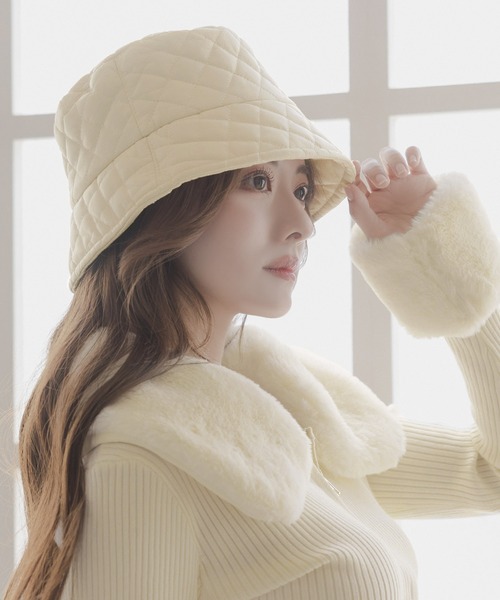 Julia Boutique（ジュリアブティック）の「キルティングバケットハット/23628（ハット・レディース・ブラック/ホワイト・ONE）」の5枚目の写真