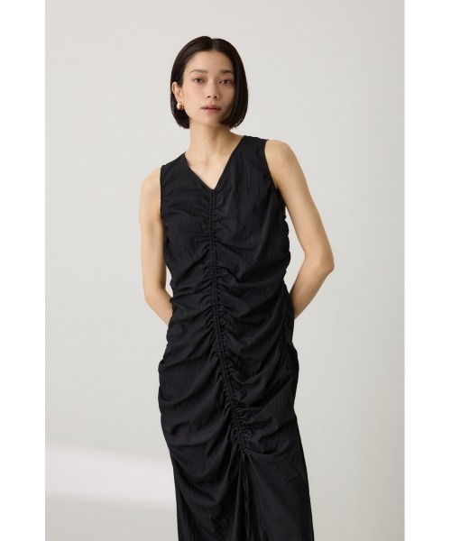 crie conforto(クリーコンフォルト)の「シャーリングギャザーワンピース(ワンピース・レディース・ブラック/ミント・SMALL/MEDIUM)」の10枚目の写真