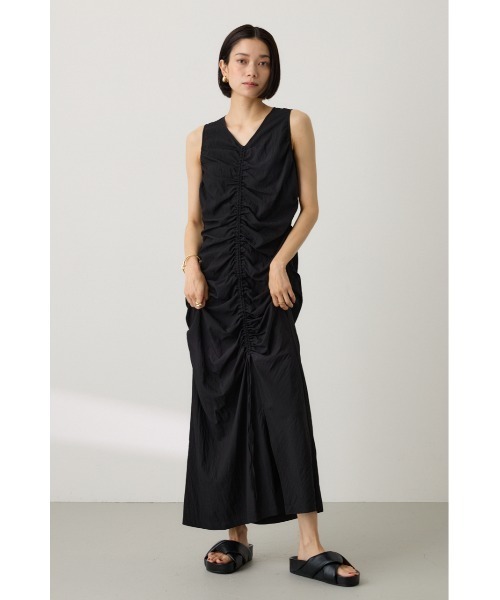 crie conforto(クリーコンフォルト)の「シャーリングギャザーワンピース(ワンピース・レディース・ブラック/ミント・SMALL/MEDIUM)」の12枚目の写真