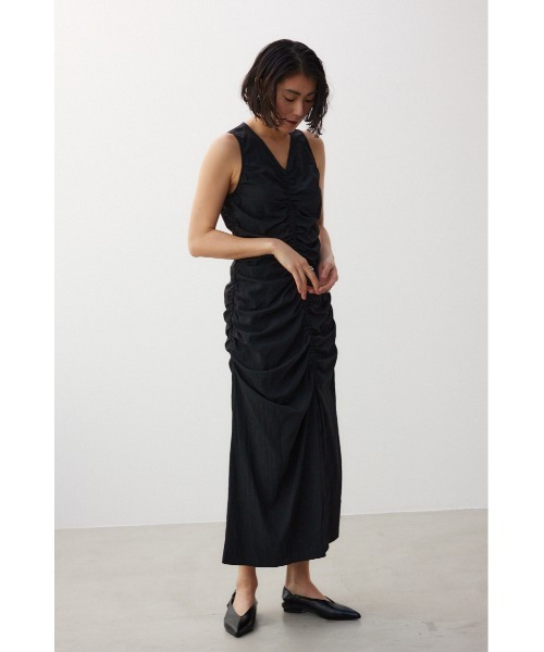 crie conforto(クリーコンフォルト)の「シャーリングギャザーワンピース(ワンピース・レディース・ブラック/ミント・SMALL/MEDIUM)」の21枚目の写真