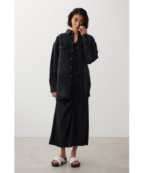 crie conforto(クリーコンフォルト)の「シャーリングギャザーワンピース(ワンピース・レディース・ブラック/ミント・SMALL/MEDIUM)」の22枚目の写真