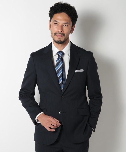 MEN'S BIGI（メンズビギ）の「ヘリンボーンストライプスーツセットアップ（スーツセット・メンズ・ネイビー/グレー・01/02/03/04）」の4枚目の写真