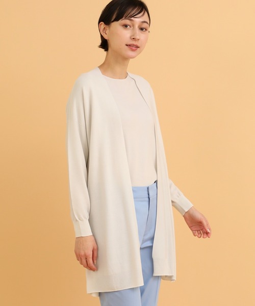 I.T.'S international（イッツインターナショナル）の「ホールガーメント ニットカーディガン《Cuoo》（カーディガン/ボレロ・レディース・グレー/チェリーピンク/ブルー・フリー）」の2枚目の写真