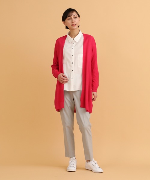 I.T.'S international（イッツインターナショナル）の「ホールガーメント ニットカーディガン《Cuoo》（カーディガン/ボレロ・レディース・グレー/チェリーピンク/ブルー・フリー）」の11枚目の写真