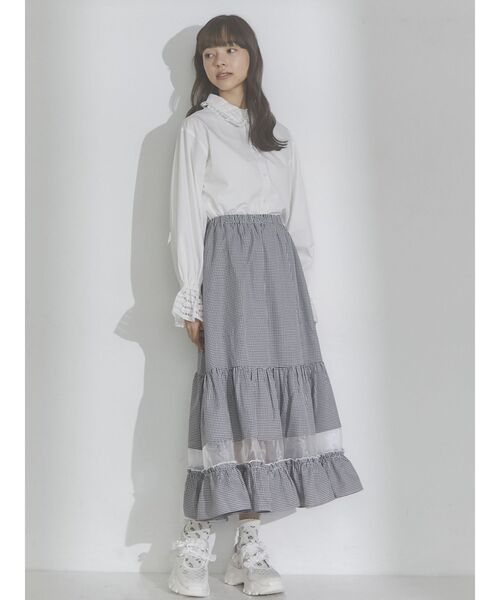 merry jenny(メリージェニー)の「シアーギンガムシャツ(シャツ/ブラウス・レディース・オフホワイト・FREE)」の11枚目の写真