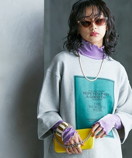 GEVS.（ジェイヴィス）の「＜大きいサイズ＞ ハイネックラメカットソー GEVS.（Tシャツ/カットソー・レディース・パープル/ブラック/シルバー・L/LL/3L/4L/5L）」の15枚目の写真