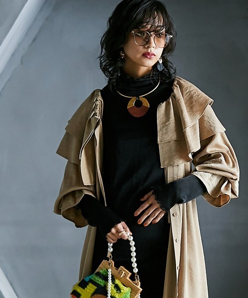 GEVS.（ジェイヴィス）の「＜大きいサイズ＞ ハイネックラメカットソー GEVS.（Tシャツ/カットソー・レディース・パープル/ブラック/シルバー・L/LL/3L/4L/5L）」の21枚目の写真