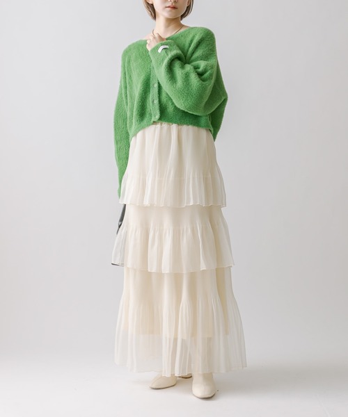 mline（エムライン）の「[mline]ロゴショートニット（ニット/セーター・レディース・レッド/ピンク/グリーン/オフホワイト/ベージュ/ネイビー・FREE）」の21枚目の写真