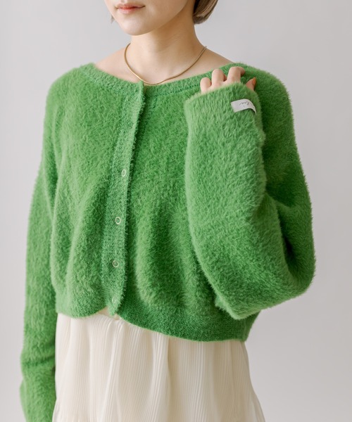 mline（エムライン）の「[mline]ロゴショートニット（ニット/セーター・レディース・レッド/ピンク/グリーン/オフホワイト/ベージュ/ネイビー・FREE）」の18枚目の写真