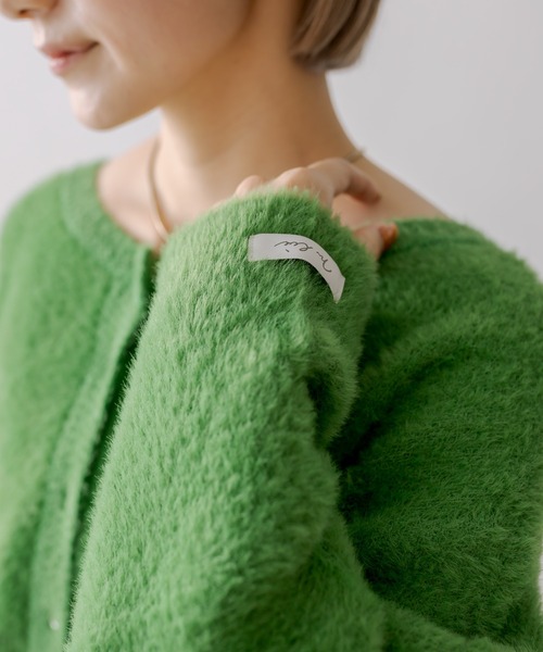 mline（エムライン）の「[mline]ロゴショートニット（ニット/セーター・レディース・レッド/ピンク/グリーン/オフホワイト/ベージュ/ネイビー・FREE）」の14枚目の写真