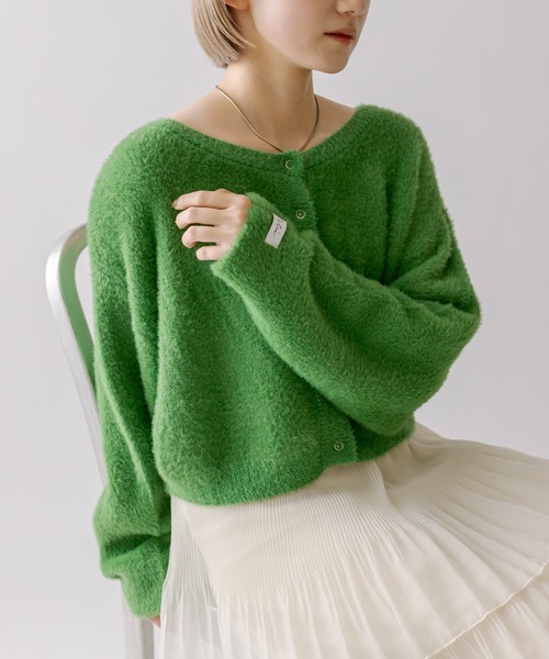 mline（エムライン）の「[mline]ロゴショートニット（ニット/セーター・レディース・レッド/ピンク/グリーン/オフホワイト/ベージュ/ネイビー・FREE）」の16枚目の写真