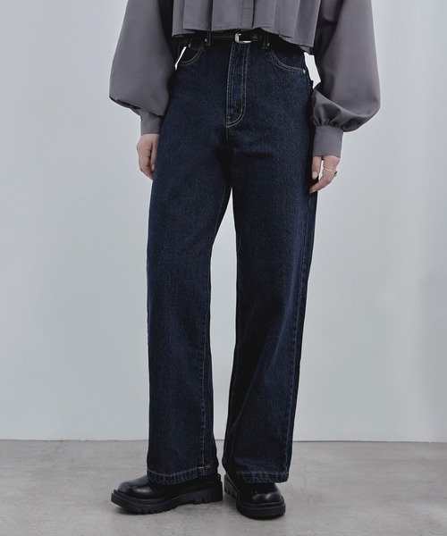 etoll.(エトル)の「セミワイドデニムパンツ(デニムパンツ・レディース・インディゴブルー/サックスブルー・M)」の19枚目の写真