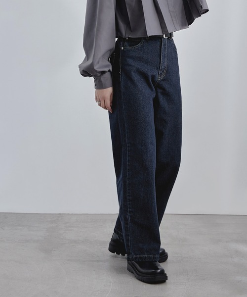 etoll.(エトル)の「セミワイドデニムパンツ(デニムパンツ・レディース・インディゴブルー/サックスブルー・M)」の20枚目の写真