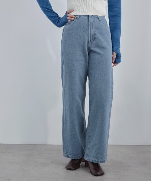 etoll.(エトル)の「セミワイドデニムパンツ(デニムパンツ・レディース・インディゴブルー/サックスブルー・M)」の7枚目の写真