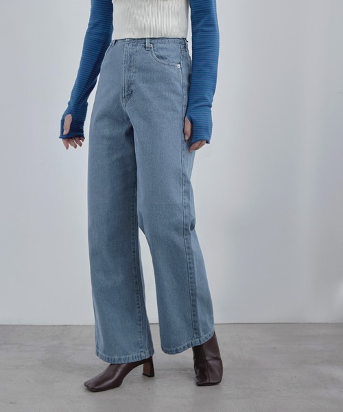 etoll.(エトル)の「セミワイドデニムパンツ(デニムパンツ・レディース・インディゴブルー/サックスブルー・M)」の12枚目の写真