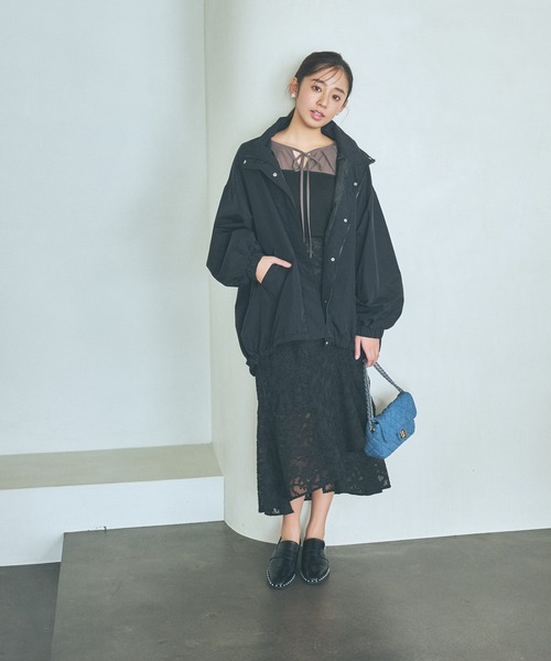 mysty woman（ミスティウーマン）の「レイヤースリーブプルオーバー　106908（Tシャツ/カットソー・レディース・モカ/ブラック/オフホワイト・FREE）」の5枚目の写真