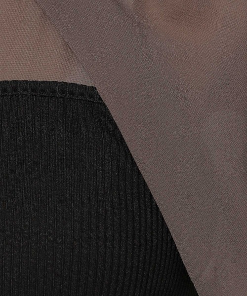 mysty woman（ミスティウーマン）の「レイヤースリーブプルオーバー　106908（Tシャツ/カットソー・レディース・モカ/ブラック/オフホワイト・FREE）」の14枚目の写真