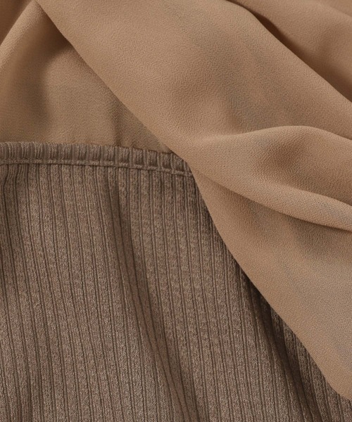 mysty woman（ミスティウーマン）の「レイヤースリーブプルオーバー　106908（Tシャツ/カットソー・レディース・モカ/ブラック/オフホワイト・FREE）」の16枚目の写真