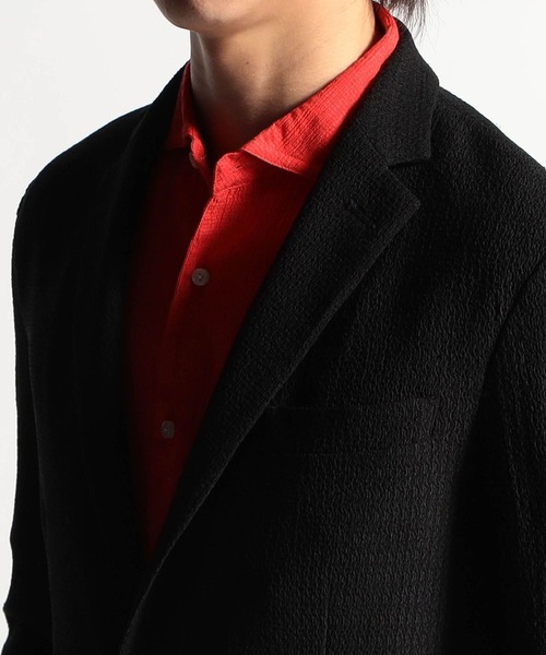 HIDEAWAYS NICOLE（ハイダウェイニコル）の「シアージャガードニットジャケット（テーラードジャケット・メンズ・ライトグレー/ブラック/ネイビー・MEDIUM/LARGE/X-LARGE）」の9枚目の写真