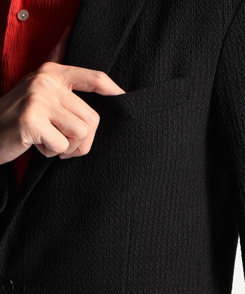 HIDEAWAYS NICOLE（ハイダウェイニコル）の「シアージャガードニットジャケット（テーラードジャケット・メンズ・ライトグレー/ブラック/ネイビー・MEDIUM/LARGE/X-LARGE）」の10枚目の写真