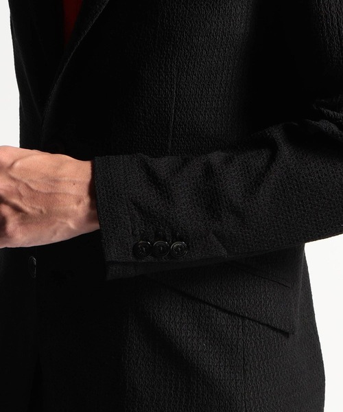 HIDEAWAYS NICOLE（ハイダウェイニコル）の「シアージャガードニットジャケット（テーラードジャケット・メンズ・ライトグレー/ブラック/ネイビー・MEDIUM/LARGE/X-LARGE）」の11枚目の写真