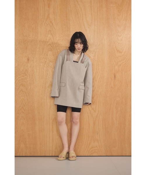 Abor(アボア)の「【Abor】Mulch Apron Dress/マルチエプロンドレス(ワンピース・レディース・グレイッシュベージュ/カーキ・FREE)」の9枚目の写真