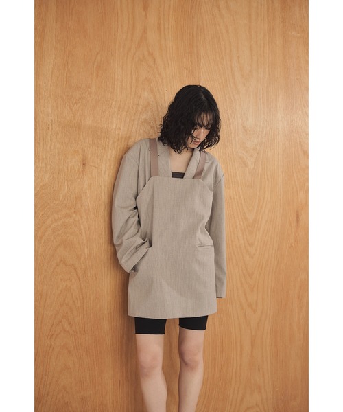 Abor(アボア)の「【Abor】Mulch Apron Dress/マルチエプロンドレス(ワンピース・レディース・グレイッシュベージュ/カーキ・FREE)」の5枚目の写真