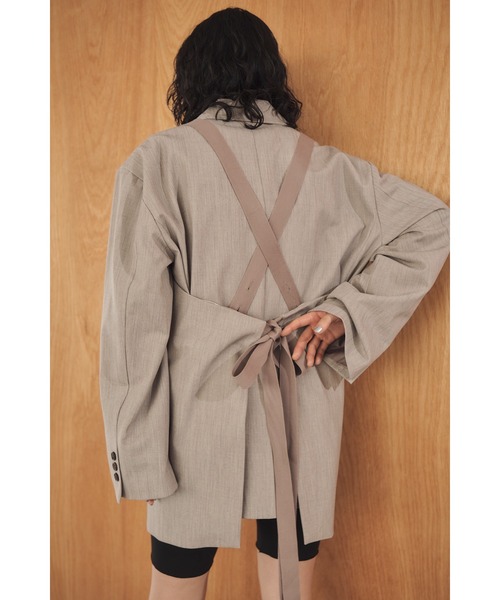 Abor(アボア)の「【Abor】Mulch Apron Dress/マルチエプロンドレス(ワンピース・レディース・グレイッシュベージュ/カーキ・FREE)」の8枚目の写真