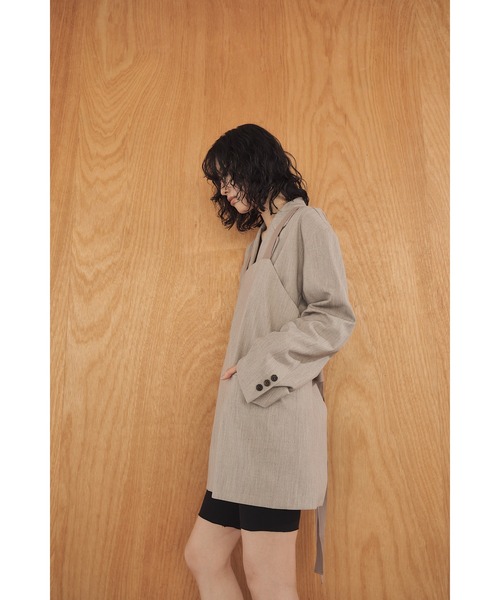 Abor(アボア)の「【Abor】Mulch Apron Dress/マルチエプロンドレス(ワンピース・レディース・グレイッシュベージュ/カーキ・FREE)」の6枚目の写真