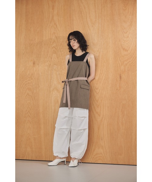Abor(アボア)の「【Abor】Mulch Apron Dress/マルチエプロンドレス(ワンピース・レディース・グレイッシュベージュ/カーキ・FREE)」の21枚目の写真