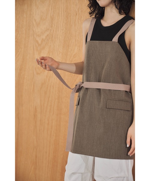 Abor(アボア)の「【Abor】Mulch Apron Dress/マルチエプロンドレス(ワンピース・レディース・グレイッシュベージュ/カーキ・FREE)」の22枚目の写真