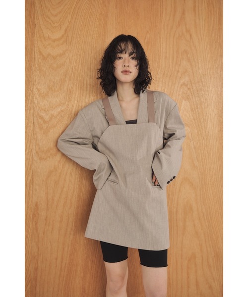 Abor(アボア)の「【Abor】Mulch Apron Dress/マルチエプロンドレス(ワンピース・レディース・グレイッシュベージュ/カーキ・FREE)」の3枚目の写真