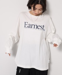 Earnestロゴプリント長袖Tシャツ