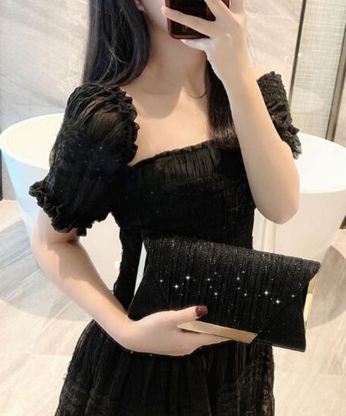Miniministore(ミニミニストア)の「クラッチバッグ 結婚式 パーティーバッグ(クラッチバッグ・レディース・ブラック/ゴールド・FREE)」の5枚目の写真