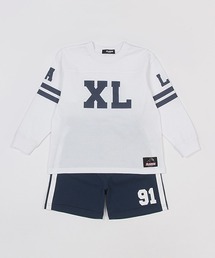 XLARGE KIDS | カレッジロゴ長袖シャツ＋ショートパンツ(アンサンブル)