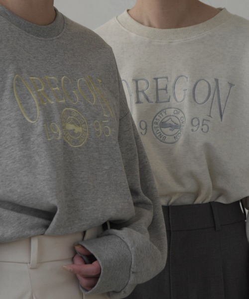 lawgy(ラウジー)の「drop shoulder color logo t / ドロップショルダーカラーロゴt(Tシャツ/カットソー・レディース・ヘザーグレー/ブルー/オートミール・FREE)」の13枚目の写真