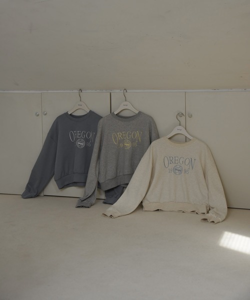 lawgy(ラウジー)の「drop shoulder color logo t / ドロップショルダーカラーロゴt(Tシャツ/カットソー・レディース・ヘザーグレー/ブルー/オートミール・FREE)」の14枚目の写真