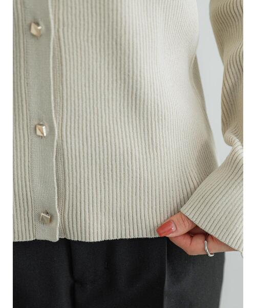 Te chichi（テチチ）の「12GリブVネックカーディガン（カーディガン/ボレロ・レディース・レッド/グリーン/ネイビー/ベージュ・F）」の16枚目の写真