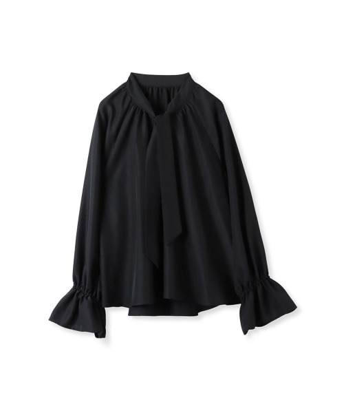 ketty(ケティ)の「フィブリルサテンボウタイブラウス ≪洗濯機で洗える≫(シャツ/ブラウス・レディース・パープル/オフホワイト/ブラック・M)」の2枚目の写真