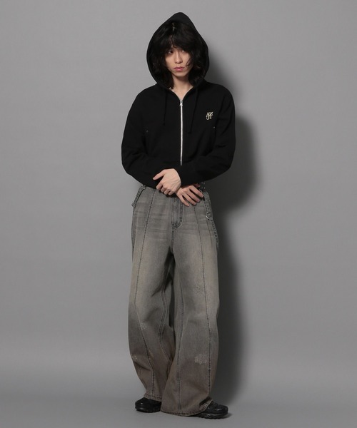 Anui（アニュイ）の「【UNISEX/3サイズ展開】ヴィンテージサスツキデニム（デニムパンツ・レディース・ブラック系/ブルー系・SMALL/LARGE/MEDIUM）」の11枚目の写真