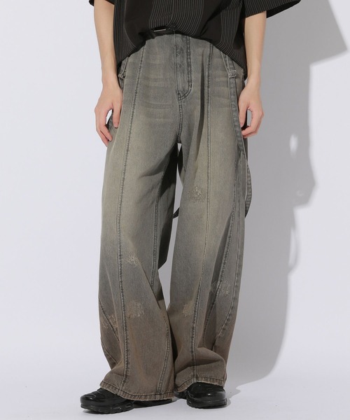 Anui（アニュイ）の「【UNISEX/3サイズ展開】ヴィンテージサスツキデニム（デニムパンツ・レディース・ブラック系/ブルー系・SMALL/LARGE/MEDIUM）」の3枚目の写真