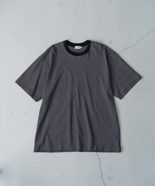handvaerk（ハンドバーク）の「【handvaerk / ハンドバーク】別注 S/S BIG T-SHIRT BORDER（Tシャツ/カットソー・メンズ・ブラック/ホワイト・X-LARGE/LARGE/MEDIUM/SMALL）」の2枚目の写真