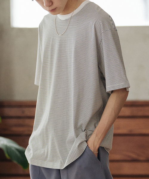 handvaerk（ハンドバーク）の「【handvaerk / ハンドバーク】別注 S/S BIG T-SHIRT BORDER（Tシャツ/カットソー・メンズ・ブラック/ホワイト・X-LARGE/LARGE/MEDIUM/SMALL）」の17枚目の写真